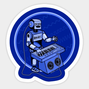 Synth Musician Robot playing Synthesizer Sticker